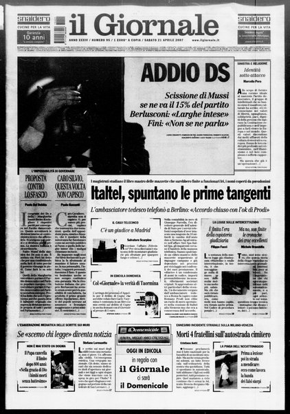 Il giornale : quotidiano del mattino